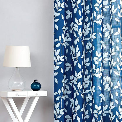 Royal Blue Semi Sheer Curtains for Sliding Glass Door 100"x 84" Extra Wide - Image 5