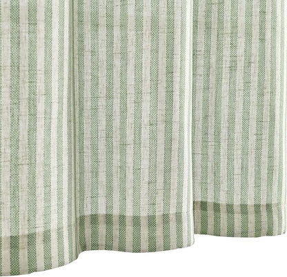 jinchan Tab Top Linen Kitchen Curtains 24 Inches Striped Tier Curtains - Image 8
