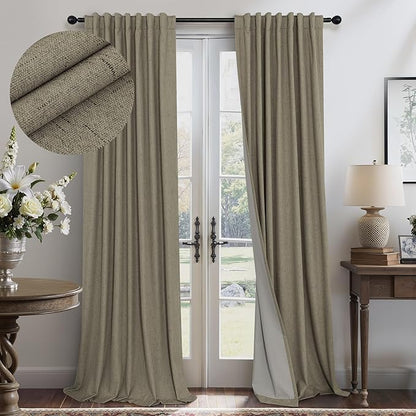 Pitalk Taupe Blackout Curtains 84 Inches Long by Pitalk