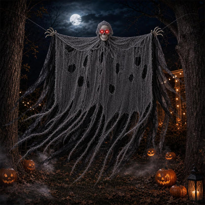 HOMELEX 5 FT Floating Skeleton Ghost Halloween Decor, 4 FT Wide
