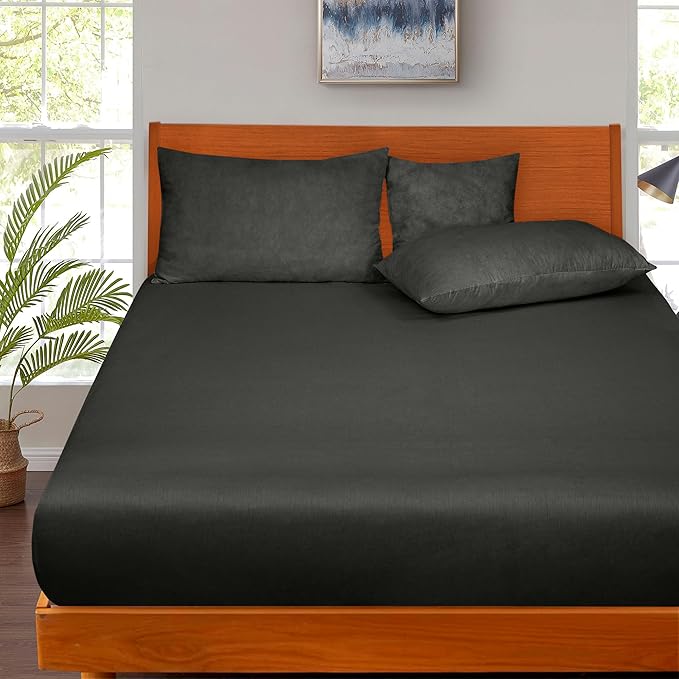 ROYALE LINENS 300 Thread Count 100% Long Staple Combed Cotton Fitted Sheet Queen - Image 5