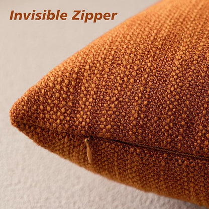 Foindtower Set of 2 Decorative Textured Burlap Linen Throw Pillow Covers - Image 2