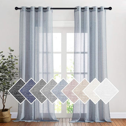 NICETOWN Sheer Curtains Flax Texture - Image 2