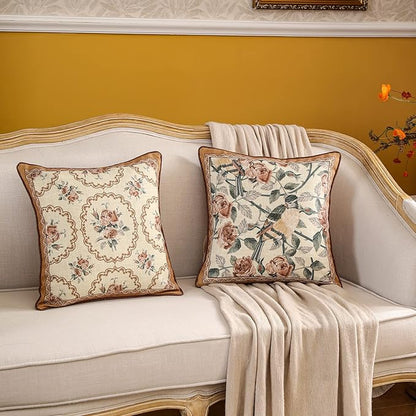 patdrea Designer Vintage Floral Throw Pillow Covers - Image 2