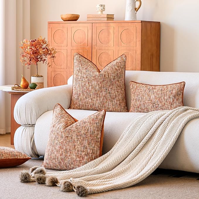a moment Fall Rust Orange Reversible Pillow Covers 2 Pack - Image 5