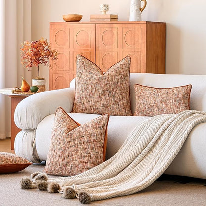 a moment Fall Rust Orange Reversible Pillow Covers 2 Pack - Image 5
