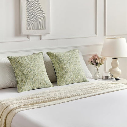 FUTEI Light Green Decorative Throw Pillow Covers 16x16 Inch Set of 2, Soft - Image 6