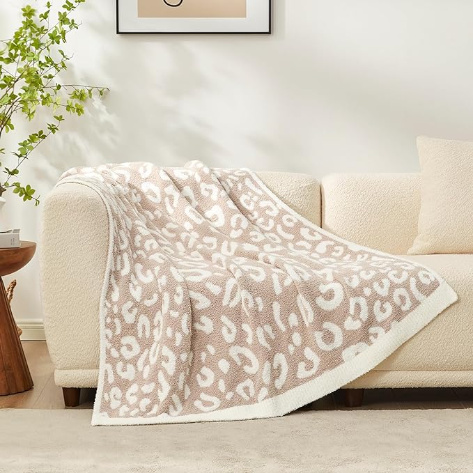 Snuggle Sac Ultra Soft Beige Leopard Blanket Twin Size - Image 2