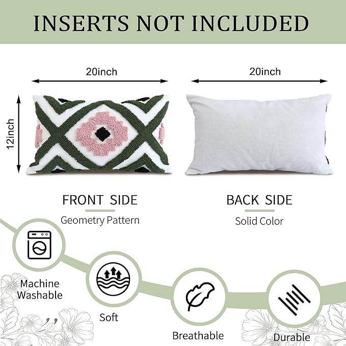 Boho Accent Lumbar Pillow Covers 12x20 - Image 4