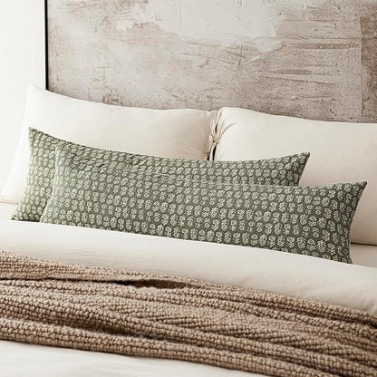Foindtower Set of 2 Decorative Long Body Lumbar Throw Pillow Covers Neutral - Image 5