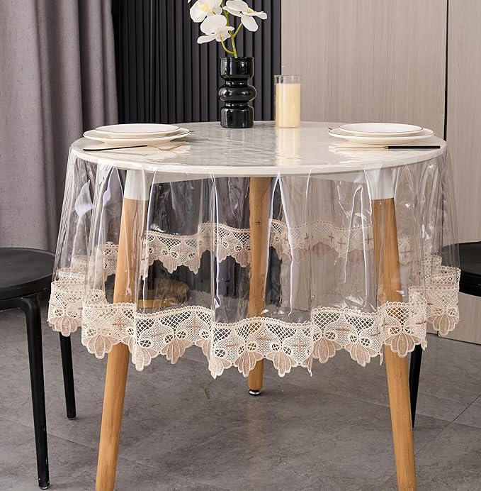 Clear Vinyl Tablecloth Protector Waterproof/Oil-Proof PVC Table Cloth by Pioggia