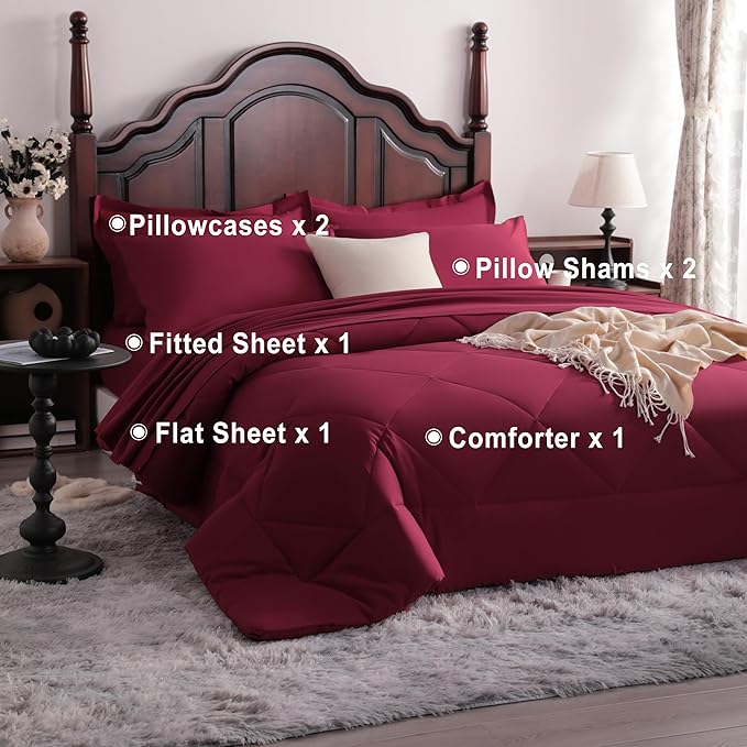 NTBAY Queen Comforter Set with Sheets, 7 Pieces Soft and Breathable Queen - Image 4