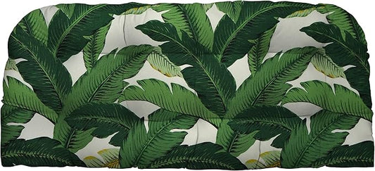 RSH DECOR: Tufted Wicker Loveseat Cushion | 41” x 19" | All-Weather Spun Fabric by RSHDECOR