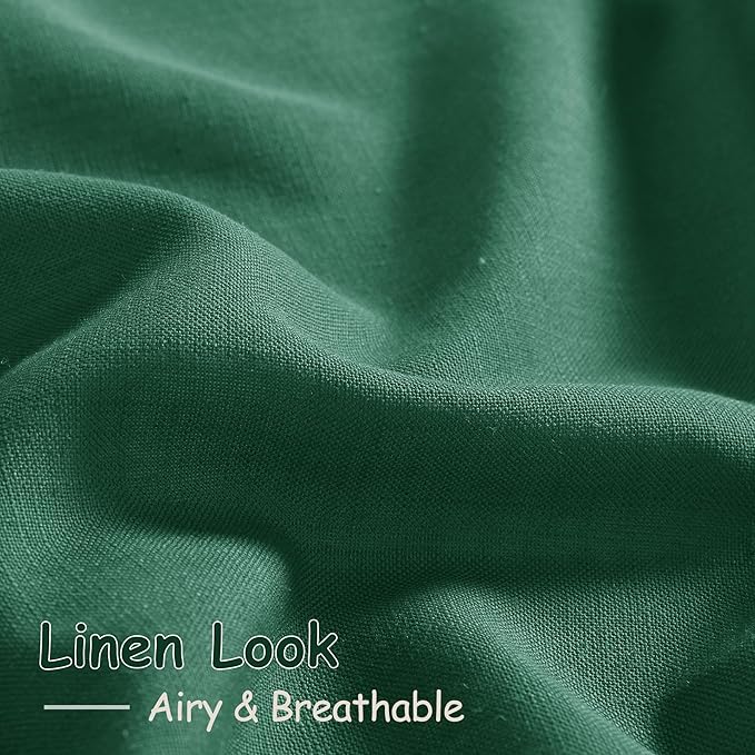 Dark Green Linen Curtains 108 Inches Long - Image 5