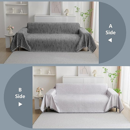 MYSKY HOME Couch Covers for Sofa, Dog Couch Cover Protector, Dark Grey Lines - Image 6