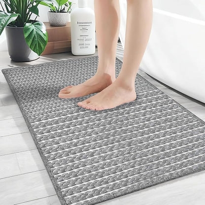 Braided Bath Mat, Boho Small Bathroom Rugs Non Slip Washable Super Absorbent by winolive