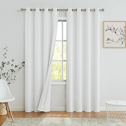 White Solid Blackout Window Curtains by CentralPark