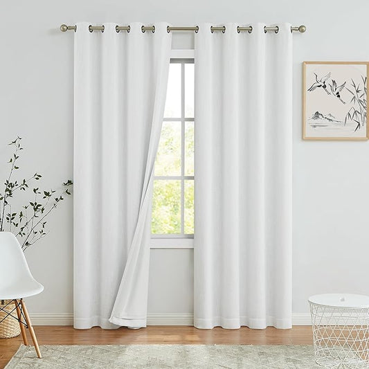 White Solid Blackout Window Curtains by CentralPark