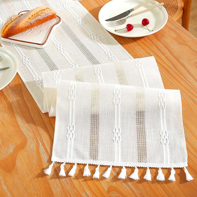 Farmhouse Table Runner, Rustic Cutout Table Runners by SIELUNO