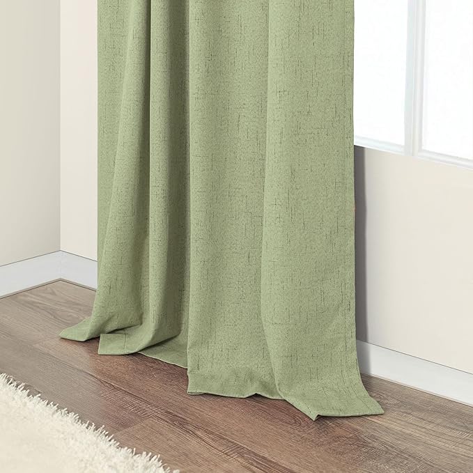 Light Sage Green Short Blackout Curtains - Image 7