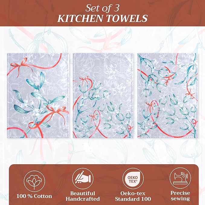 Maison d' Hermine Kitchen Towels Set of 3 100% Cotton 20" x 27.5" Reusable - Image 2