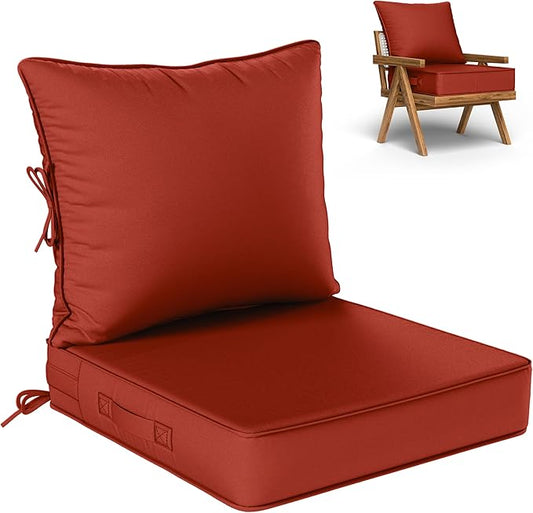 Outdoor Seat Cushion Set 22 L × 22 W × 4 H Inch Waterproof & Fade Resistant by VisitheKimunukStore