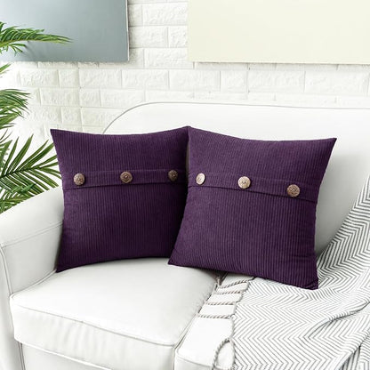 HWY 50 Purple Chenille Throw Pillow Covers 20x20 Inch - Image 2