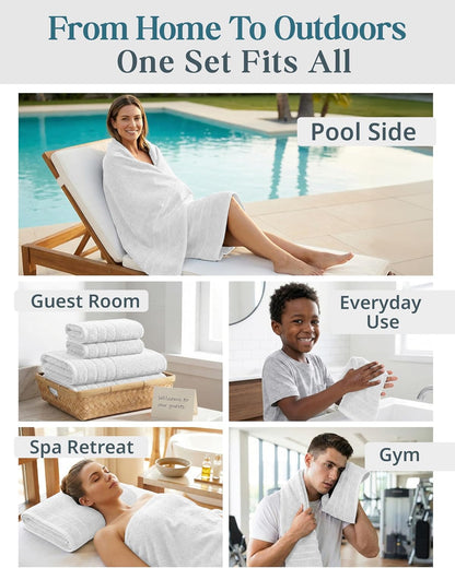 casa platino bath towel set 100% cotton 12, package contents