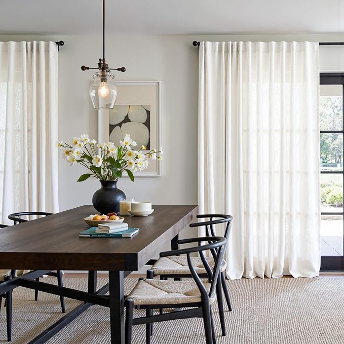 jinchan Linen Blend Curtain 84 inch Length 1 Panel - Image 5