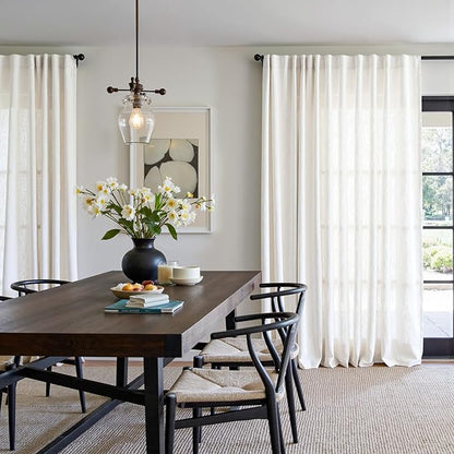 jinchan Linen Blend Curtain 90 inch Length 1 Panel - Image 5