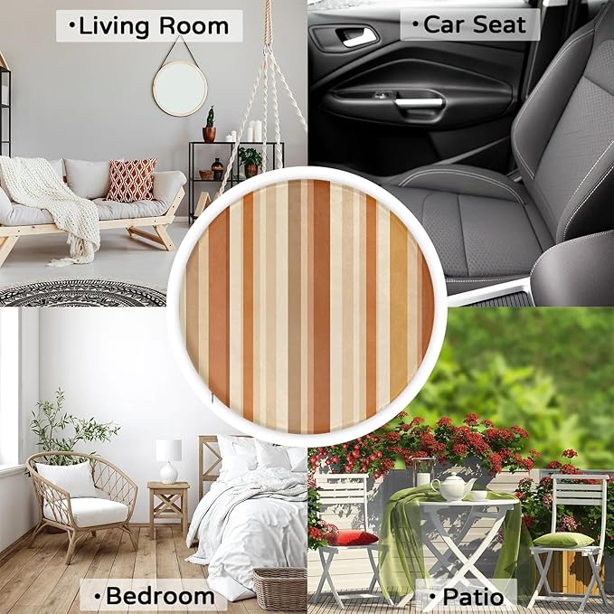 Stripes Pattern Geometric Foam Padded Seat Cushion - Image 7