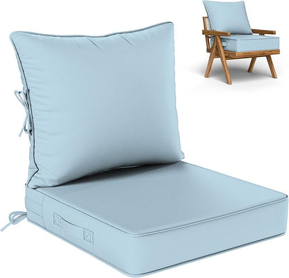 Outdoor Seat Cushion Set 22 L × 22 W × 4 H Inch Waterproof & Fade Resistant by VisitheKimunukStore