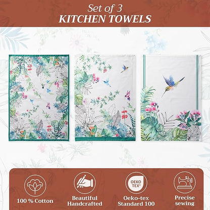 Maison d' Hermine Kitchen Towels Set of 3 100% Cotton 27.50" x 20" Reusable - Image 2