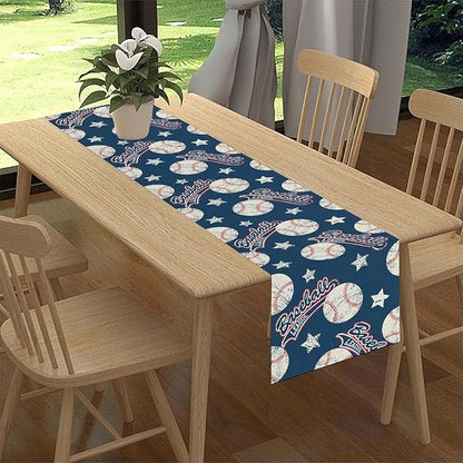 Baseball Table Runner, Seasonal Baseball Sports Themed Birthday Party Decor - Image 2