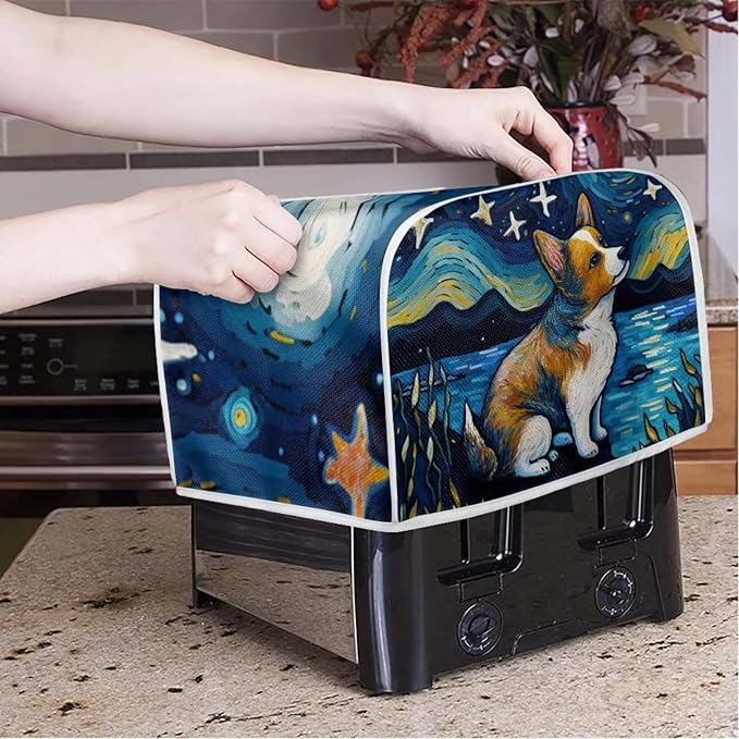 ZFRXIGN Corgi Toaster Cover Small Appliance Covers Starry Night Toaster Cover 2 - Image 2