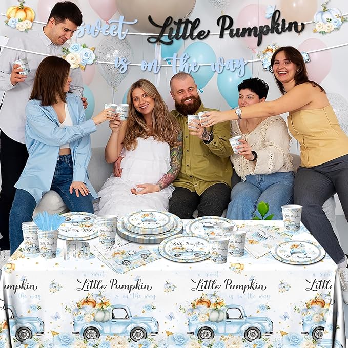 Little Pumpkin Baby Shower Decorations Tableware, Napkins - Image 4