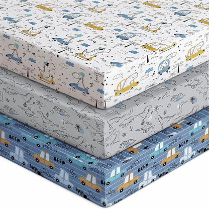 Baby Crib Sheets for Boys Girls, Breathable Soft Microfiber Baby Sheet Grey & by Unnivoll