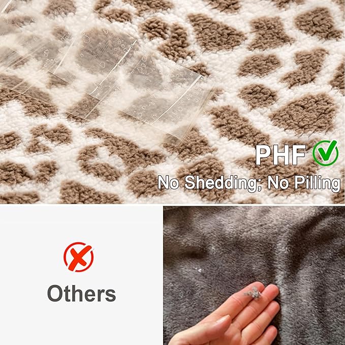 PHF Giraffe Print Sherpa Fleece Throw Blanket - Image 4
