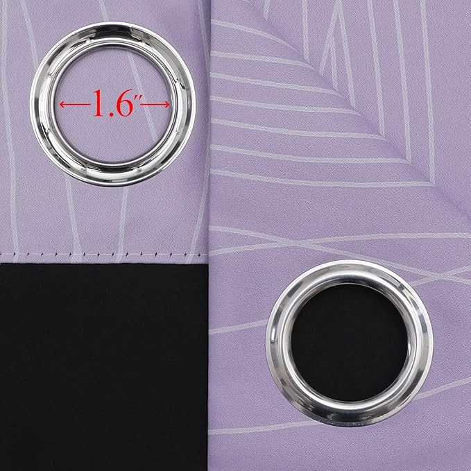 Estelar Textiler Lilac and Greyish White Gradient Blackout Curtains - Image 7