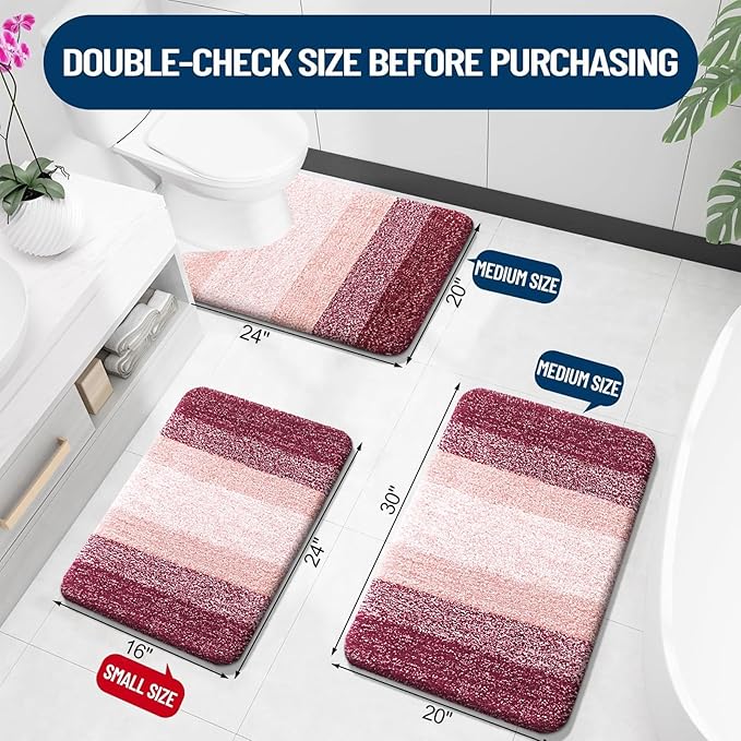 OLANLY Luxury Toilet Rugs U-Shaped 24x20, Extra Soft and Absorbent Microfiber - Image 2