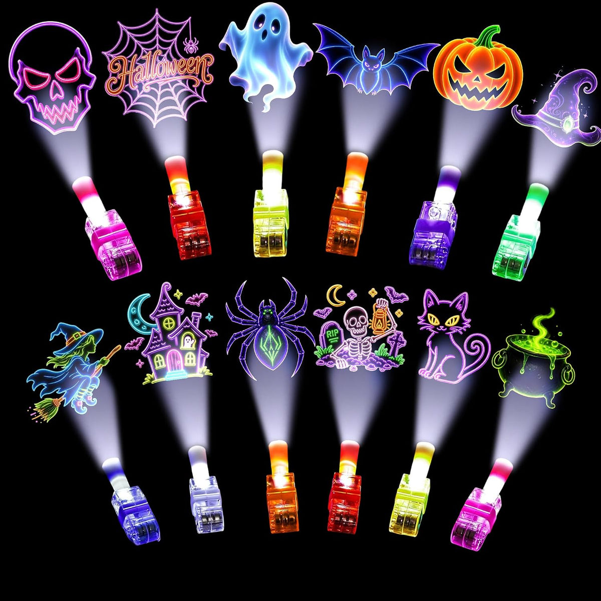 240Pcs Halloween Party Favors Mini Cauldron Set halloween finger lights