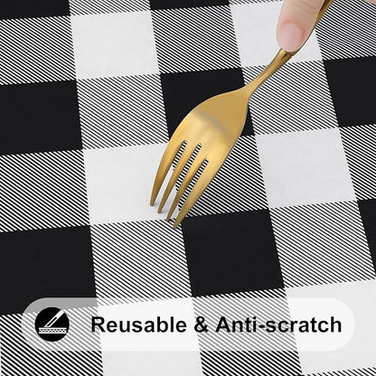 Smiry Rectangle Picnic Table Cloth, Elastic Waterproof Fitted Vinyl Tablecloths - Image 8