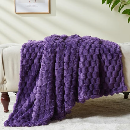NEWCOSPLAY Super Soft Twin Blanket Purple Premium Silky Flannel Fleece 3D - Image 6