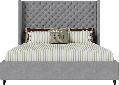 jocisland queen bed frame with 63" tall wingback, view 9