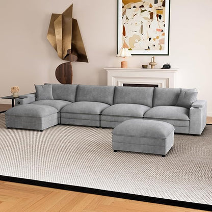 148.7" U Shaped Cloud Sofa Couch - Image 6