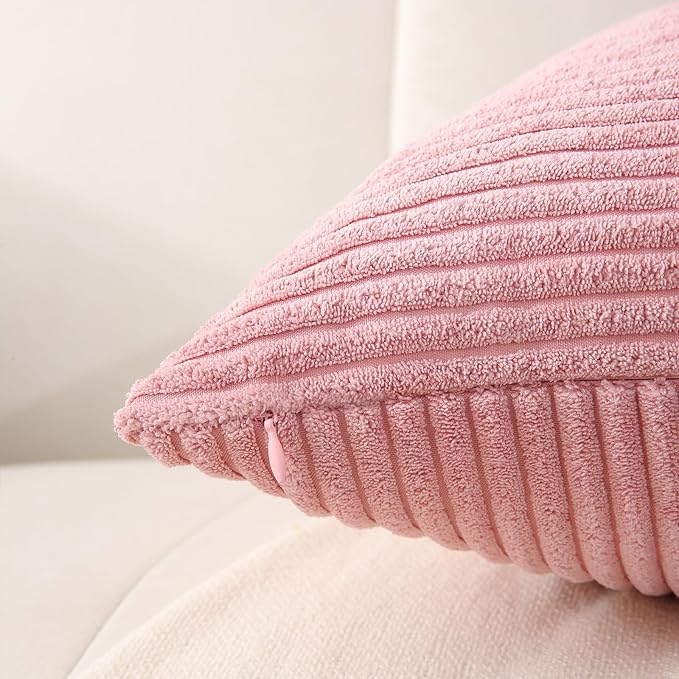 Pink Throw Pillow Covers 18x18 inch, Farmhouse Home Decor, Boho Decorative - Image 4