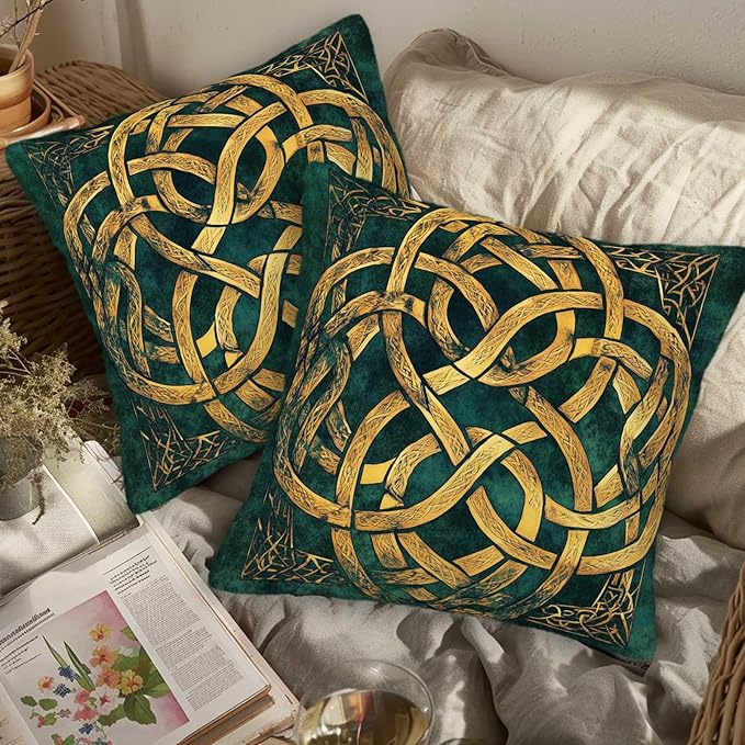 Celtic Knot Throw Pillow Cover 18x18 Set of 2, Cushion Case - Image 3