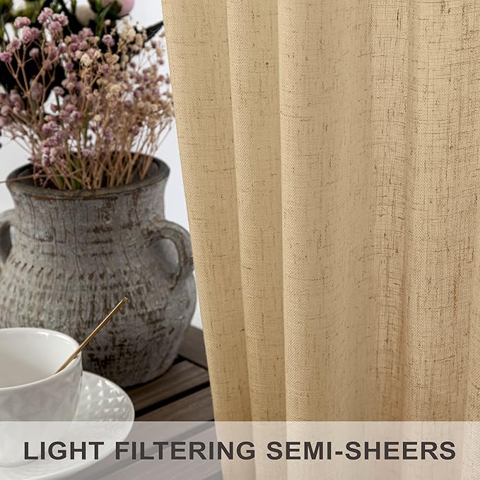 Burlap Color Curtains 63 Inch Length - Image 4