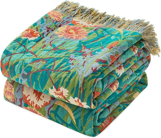 MSGKV Boho Throw Blanket 60"x80" Floral Blankets by MSGKVHomeTextiles