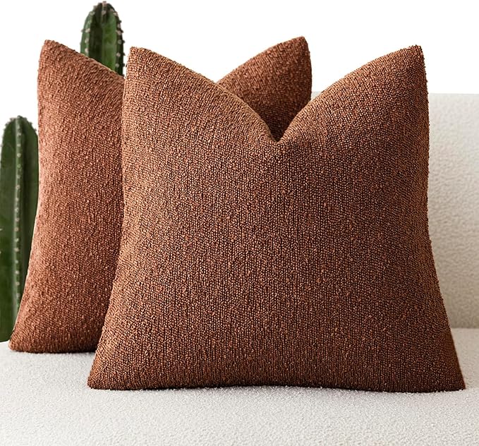 Foindtower Pack of 2, Decorative Textured Boucle Throw Pillow Covers Modern by Foindtower